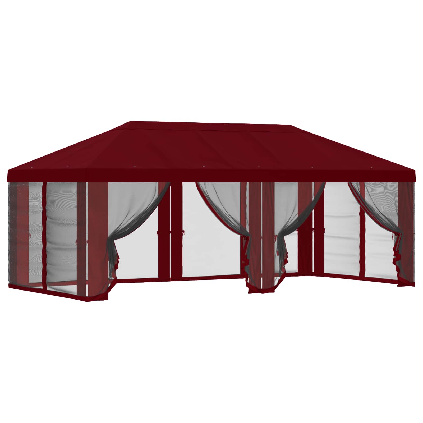 Gazebo Hoes met Zijwanden Bordeauxrood 600,5 x 300,5 cm image 2