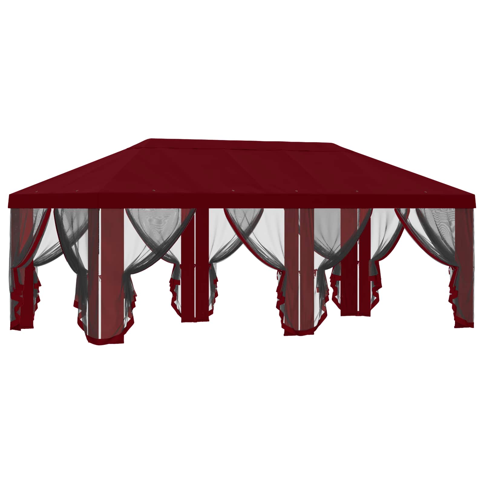 Gazebo Hoes met Zijwanden Bordeauxrood 600,5 x 300,5 cm image 4