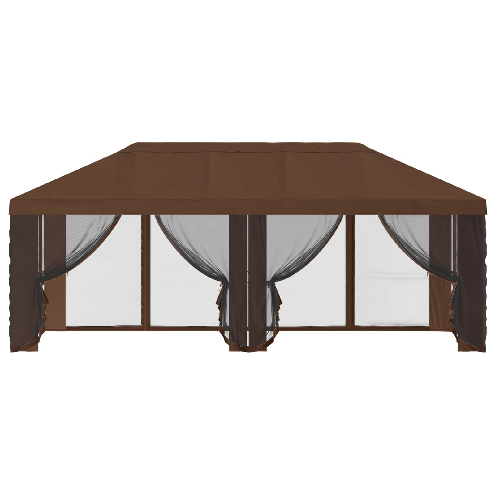 Gazebo Hoes met Zijwanden Bruin 600,5 x 300,5 cm Polyester image 5