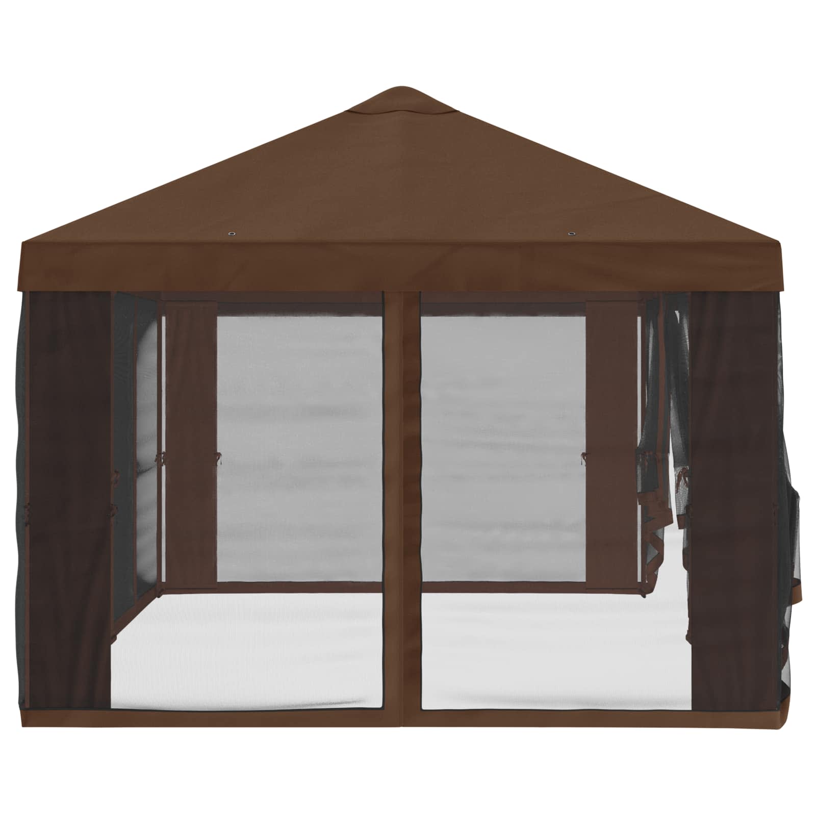 Gazebo Hoes met Zijwanden Bruin 600,5 x 300,5 cm Polyester image 6