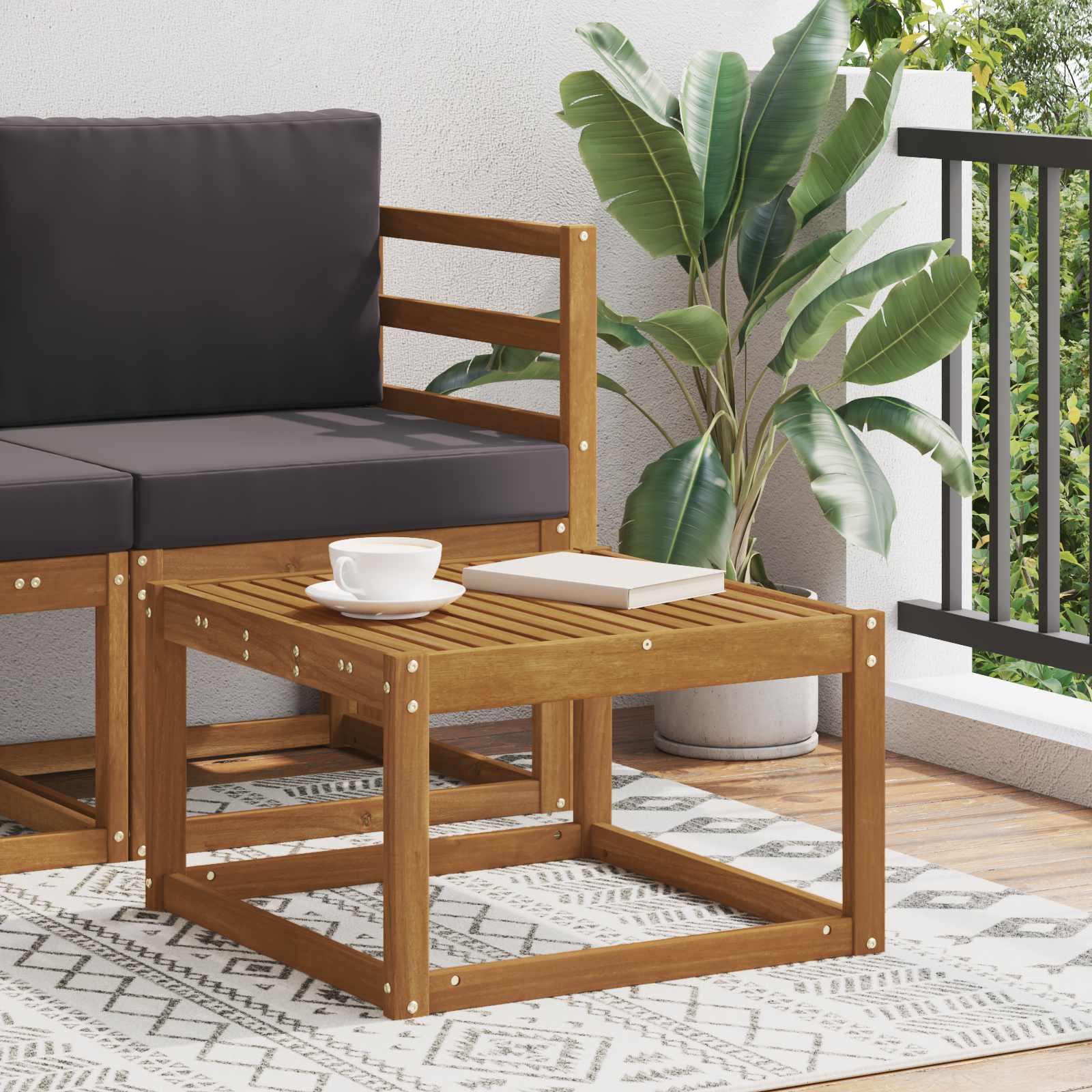 Buiten Tafel Massief Acaciahout Naturel 59 x 59 x 37 cm image 1