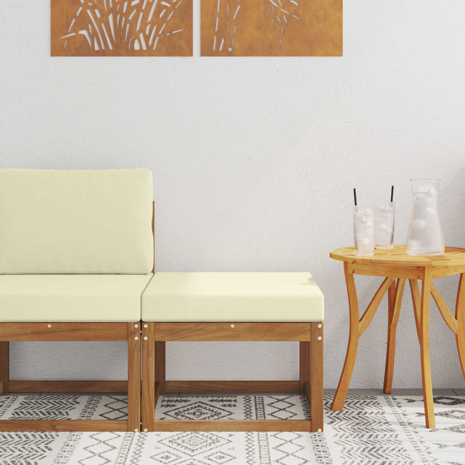 vidaXL Taburet pentru exterior Lemn Solid de Acacia natural