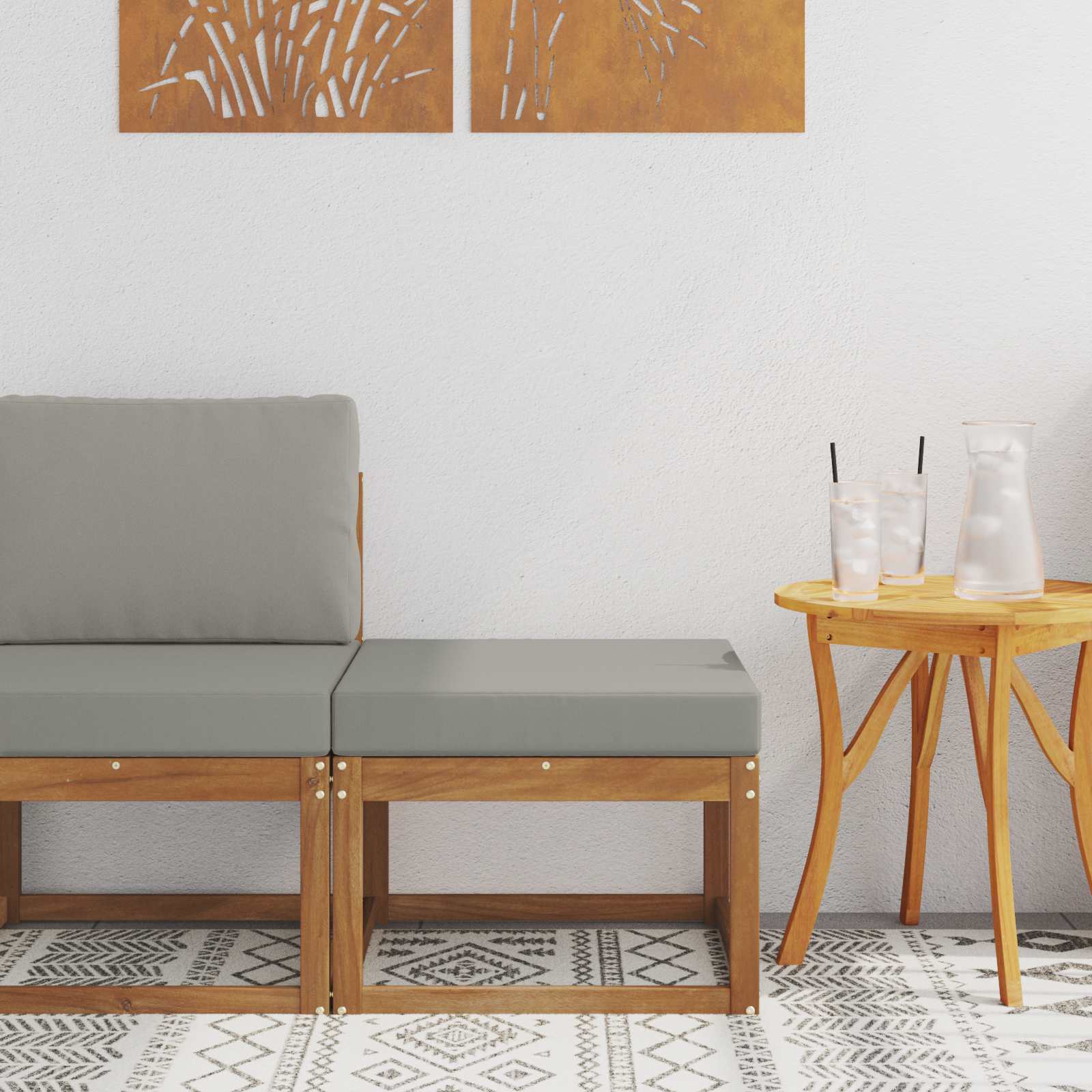 vidaXL Outdoor-Fußhocker Massivholz Akazie Natur