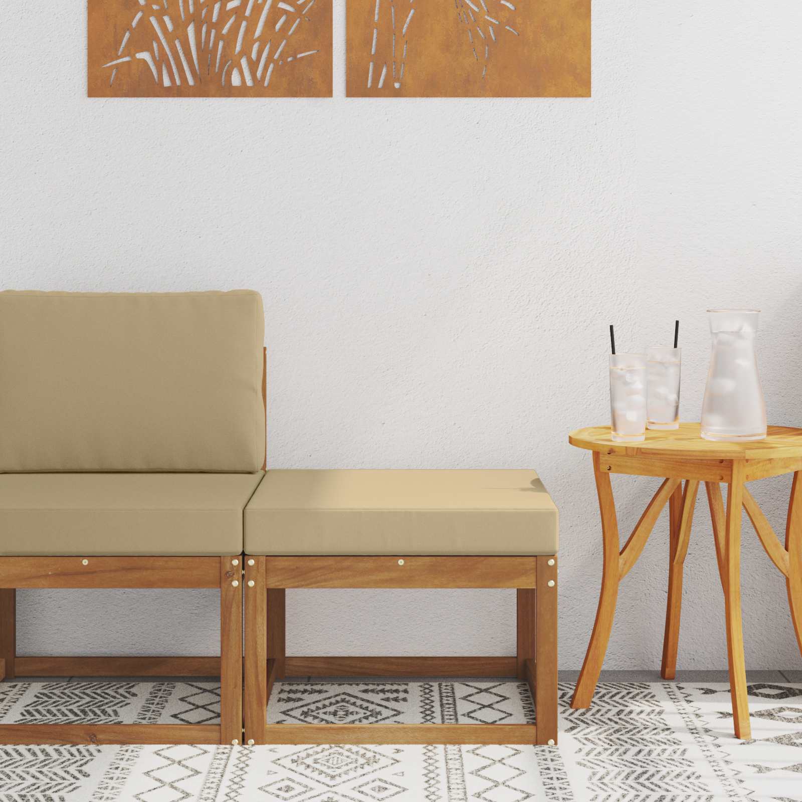 vidaXL Taburet pentru exterior Lemn Solid de Acacia natural