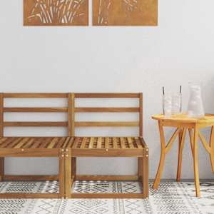 Srednji zunanji kavč Masiven les akacije Naravna