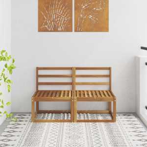 2 Kos Srednji zunanji kavč Masiven les akacije Naravna