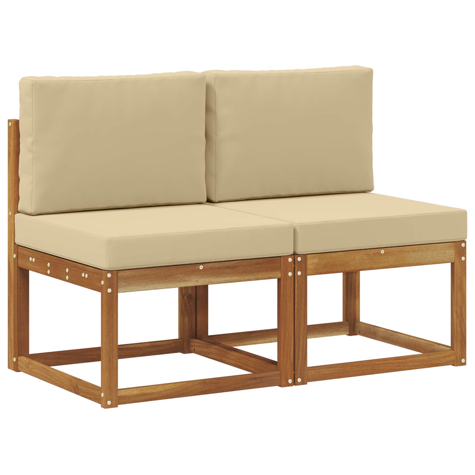 VidaXL 2 Stuk Buiten Midden Sofa Massief Acacia Hout Naturel