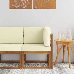 Zunanja kotna sedežna garnitura Masiven les akacije Naravna