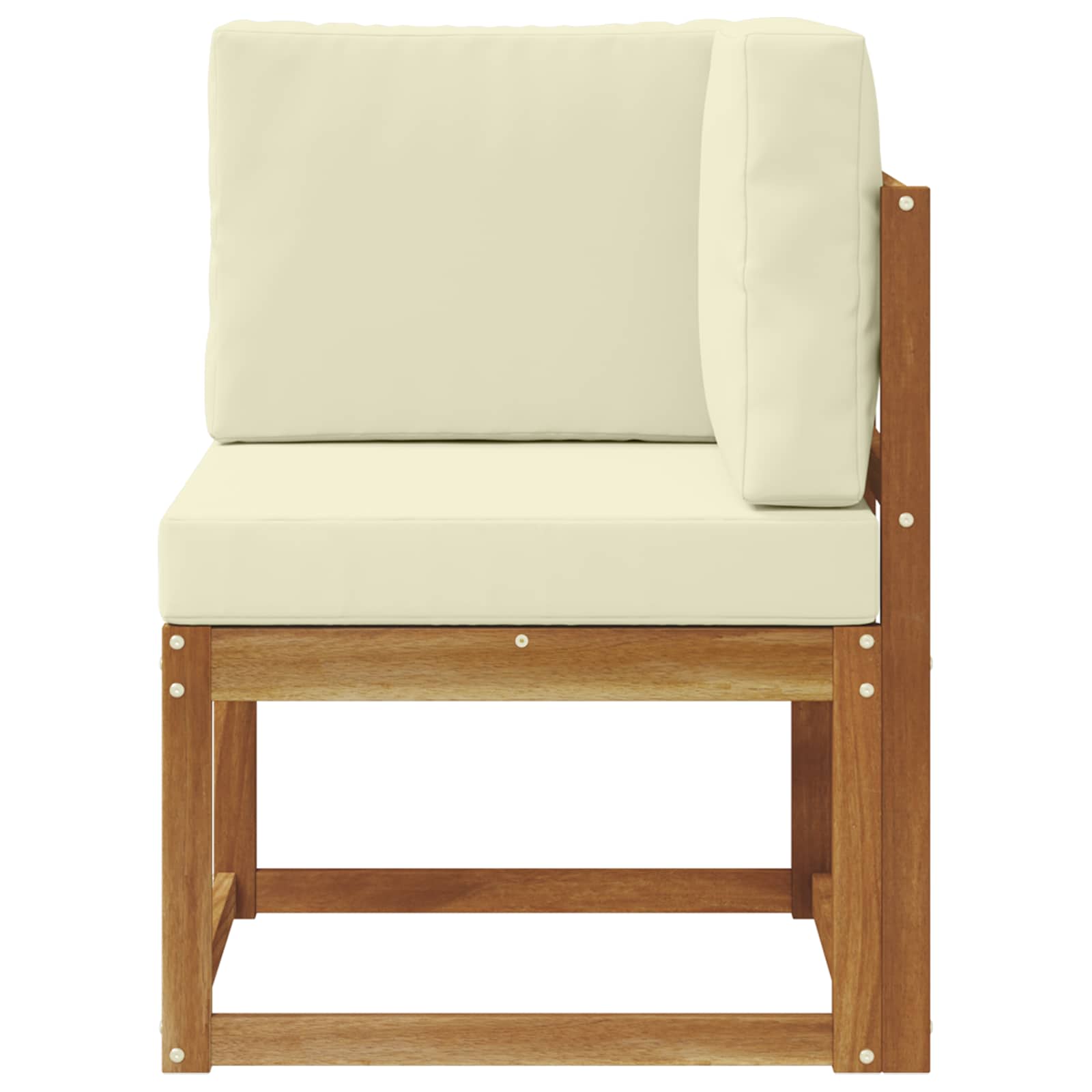 Zunanja kotna sedežna garnitura Masiven les akacije Naravna - slika 3