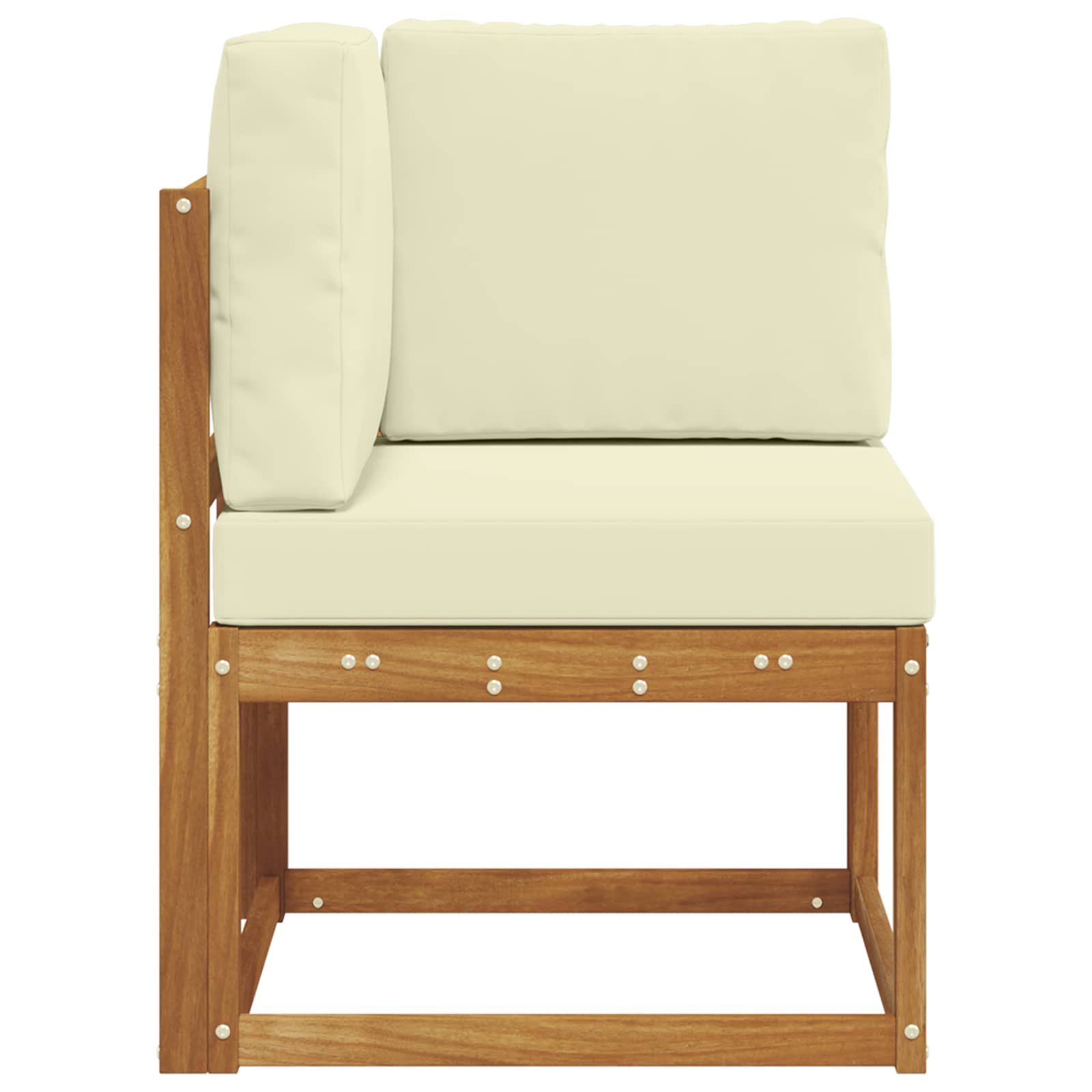 Zunanja kotna sedežna garnitura Masiven les akacije Naravna - slika 4