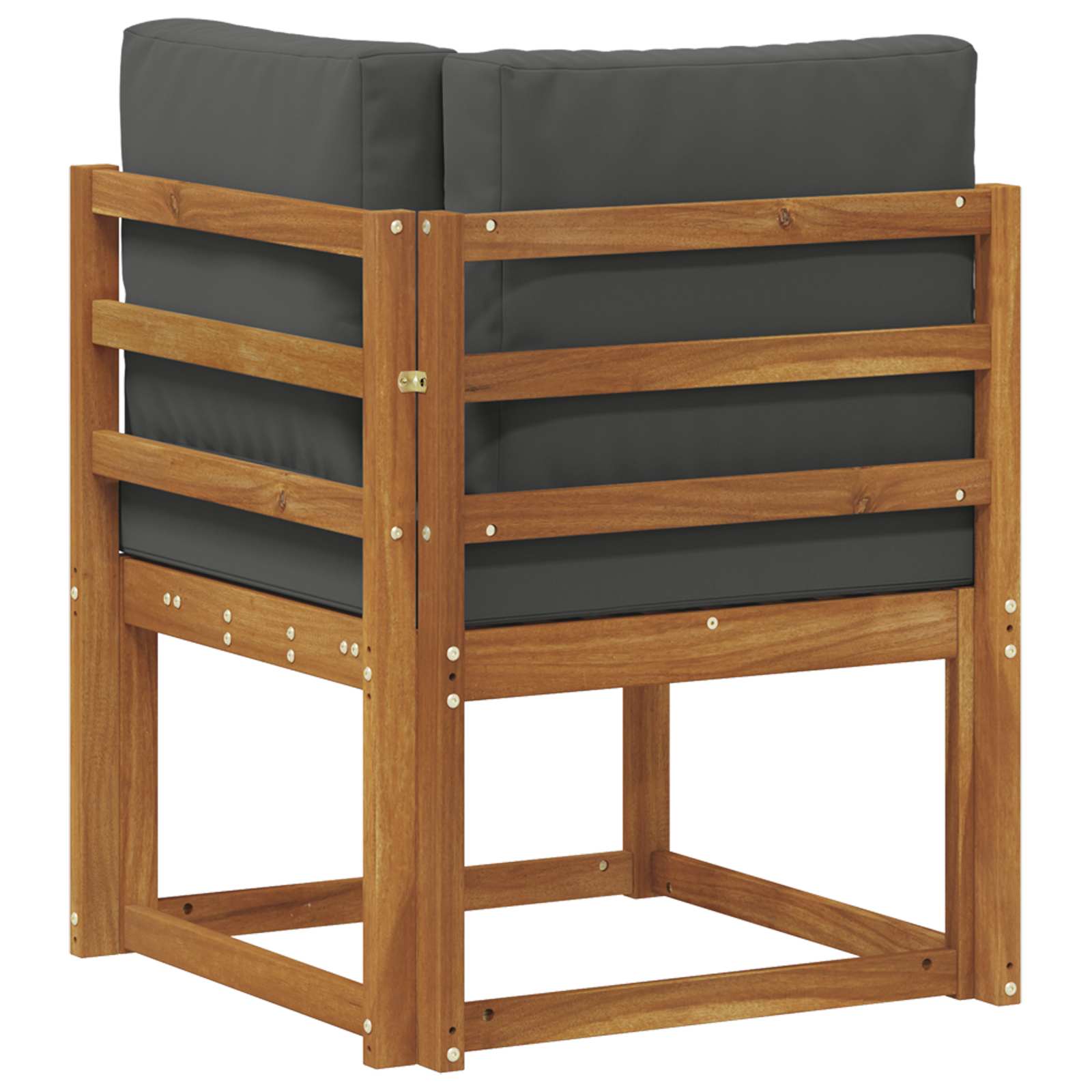 Zunanja kotna sedežna garnitura Masiven les akacije Naravna - slika 5