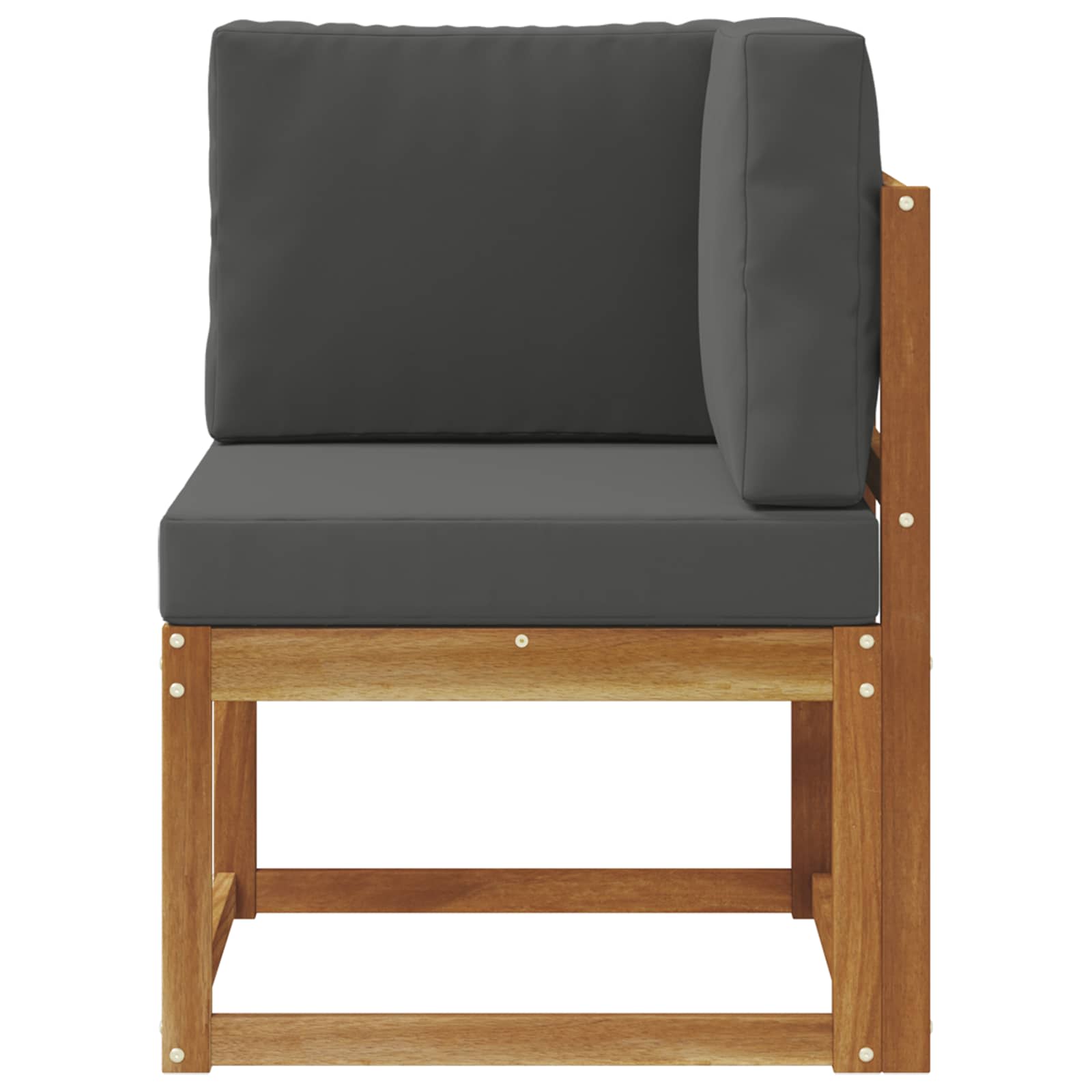 Zunanja kotna sedežna garnitura Masiven les akacije Naravna - slika 3