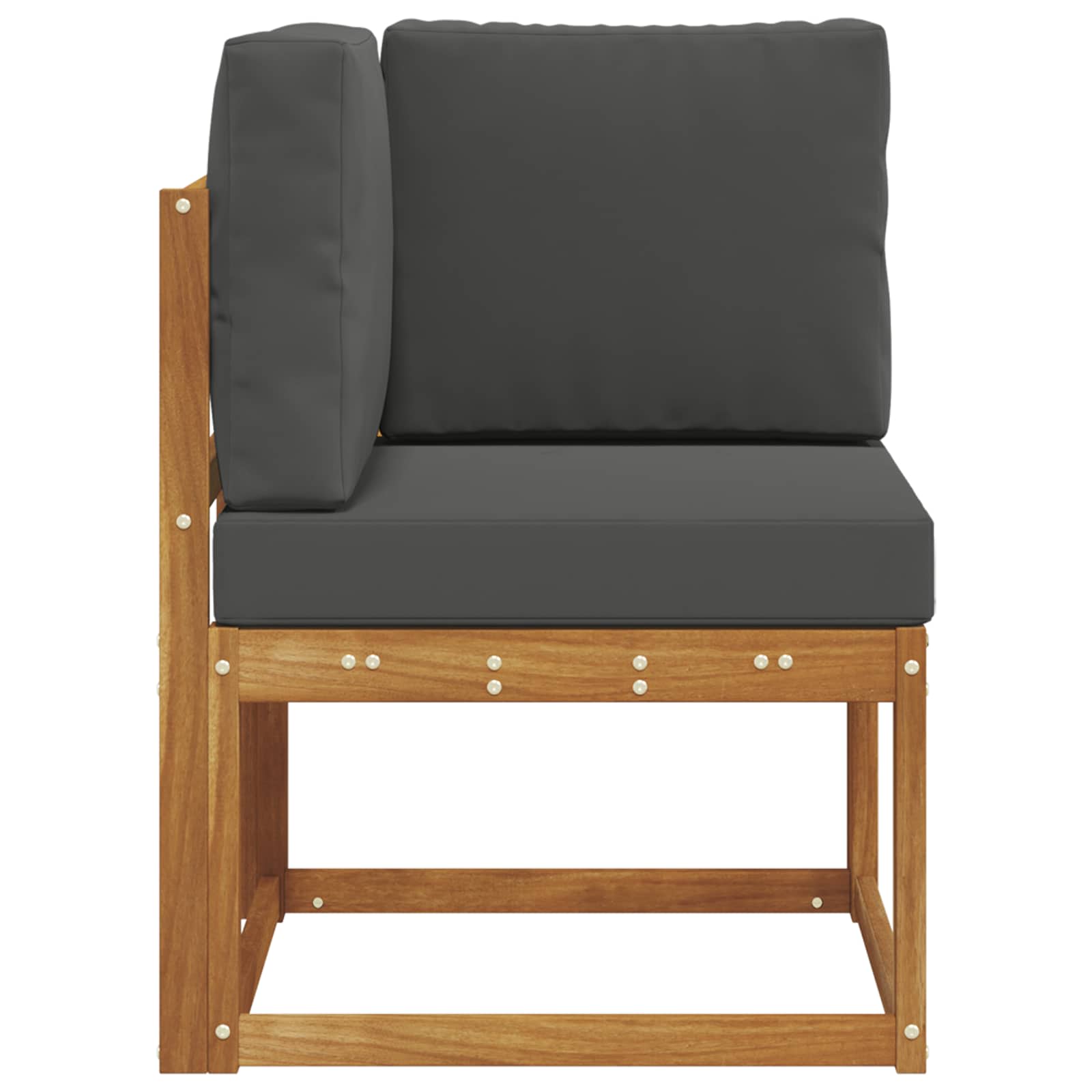 Zunanja kotna sedežna garnitura Masiven les akacije Naravna - slika 4