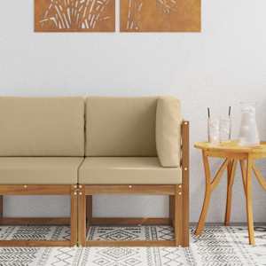 Zunanja kotna sedežna garnitura Masiven les akacije Naravna