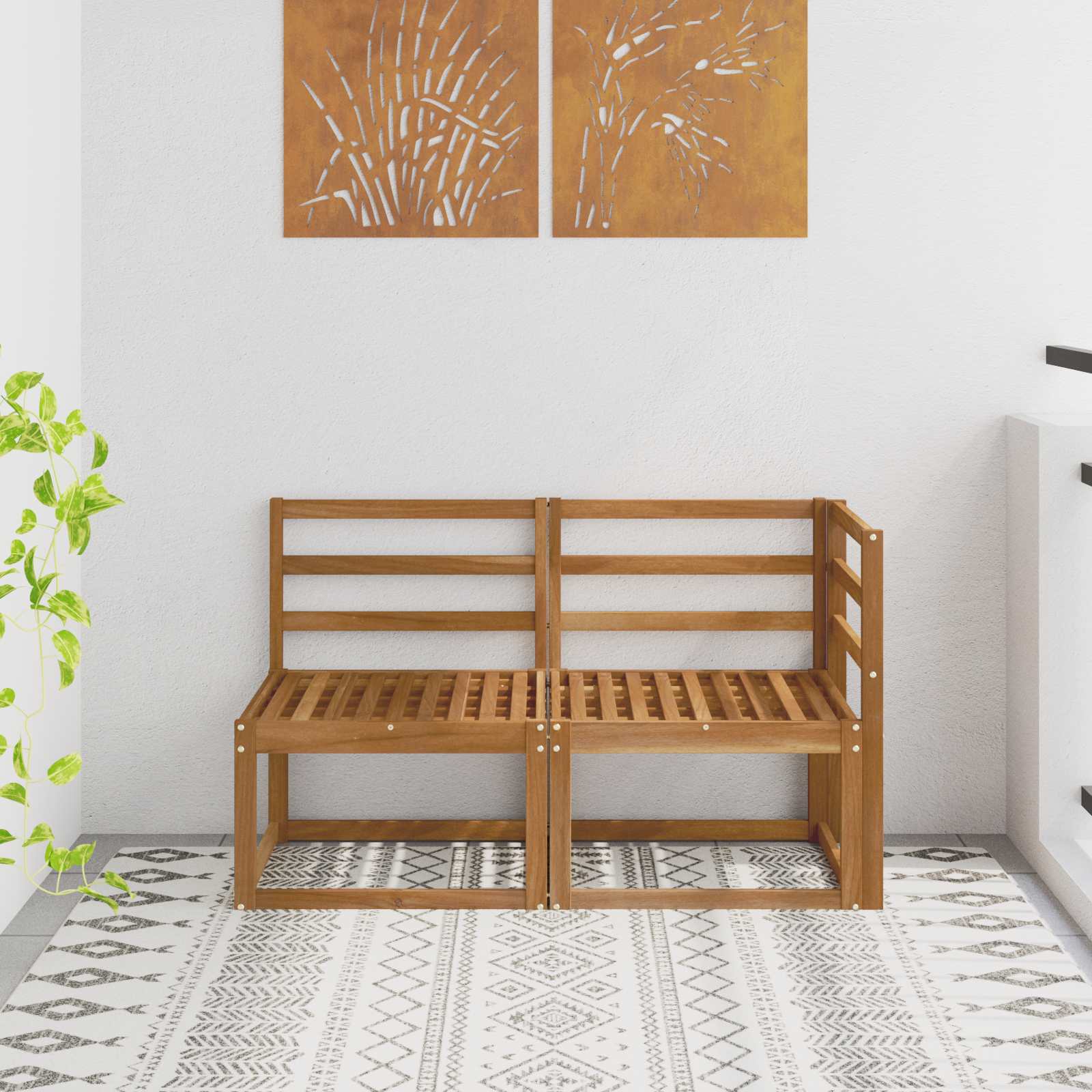 Outdoor Midden- en Hoeksalon 2 Stuk Naturel Massief Acaciahout image 1