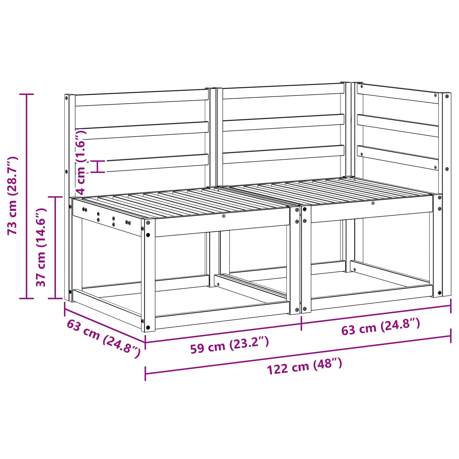 Outdoor Midden- en Hoeksalon 2 Stuk Naturel Massief Acaciahout image 7