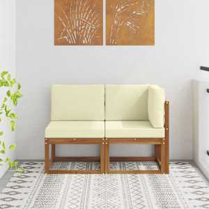 Zunanji srednji in kotni kavč 2 Kos Naravna in smetana