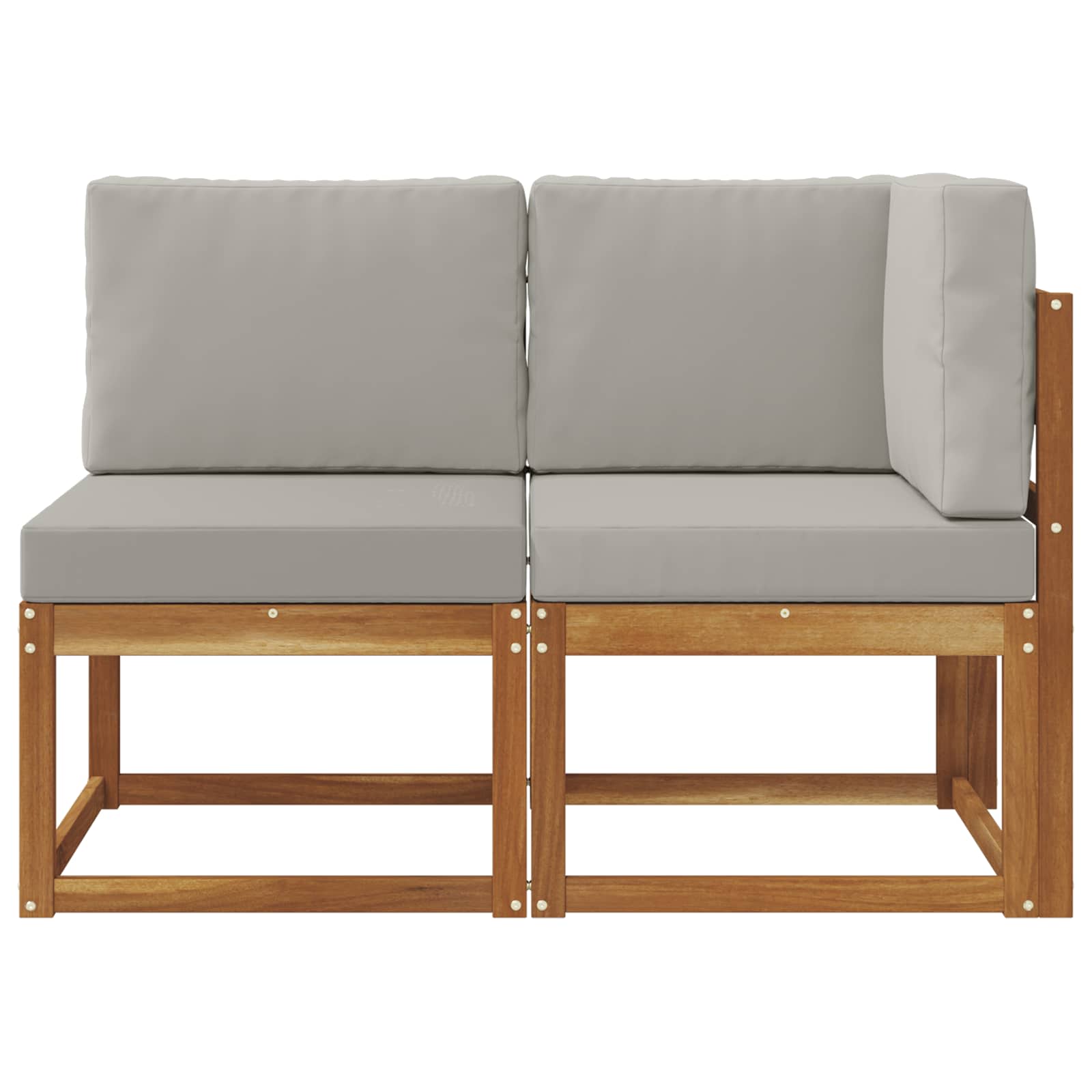 Thumbnail - vidaXL Outdoor Mittel- und Ecksofa 2 Stück Natürlich und Hellgrau