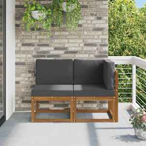 Zunanji srednji in kotiček kavč 2 Kos Naravna in antracitna