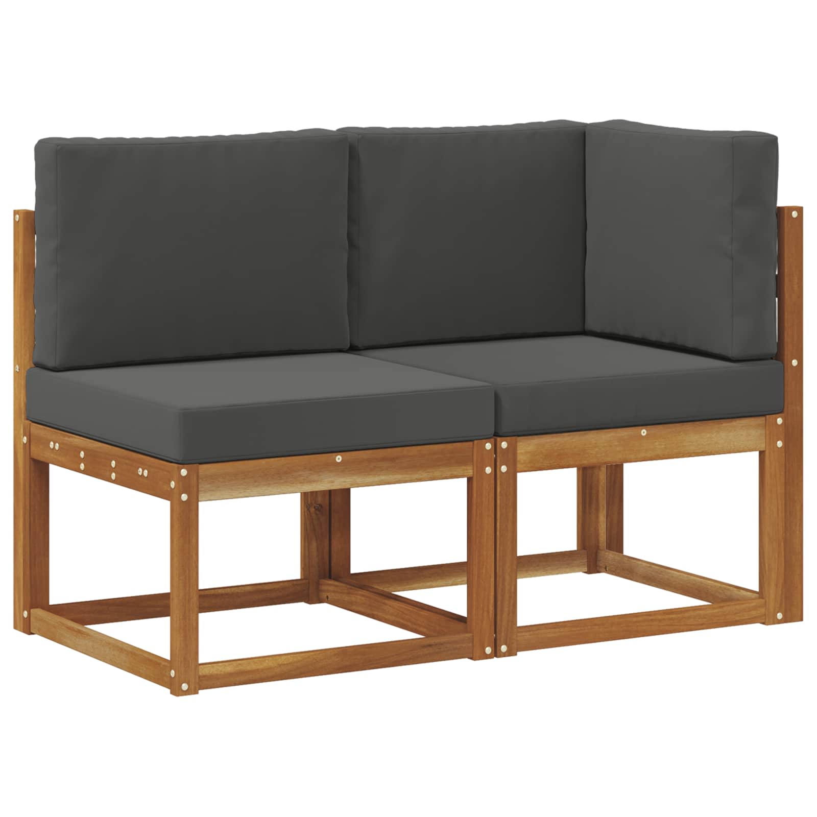 Thumbnail - vidaXL Outdoor Mittel- und Ecksofa 2 Stück Natur und Anthrazit