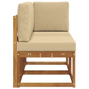Venkovní prostřední a rohová pohovka 2 Kus Přirozená a Béžová - obrázek 4