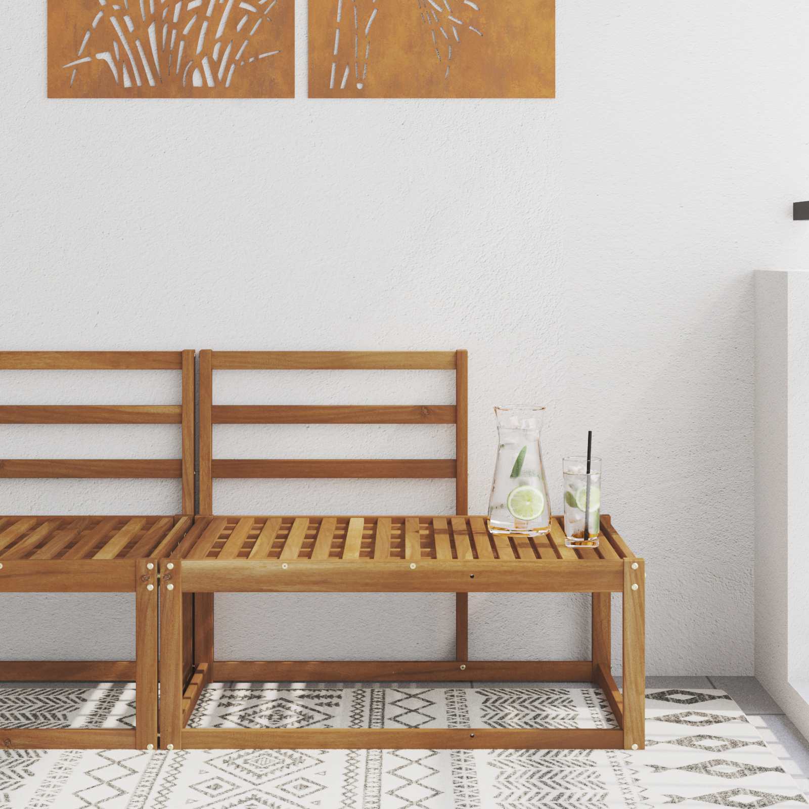 Zunanji končni kavč Naravna 91 x 63 x 73 cm Masiven les akacije