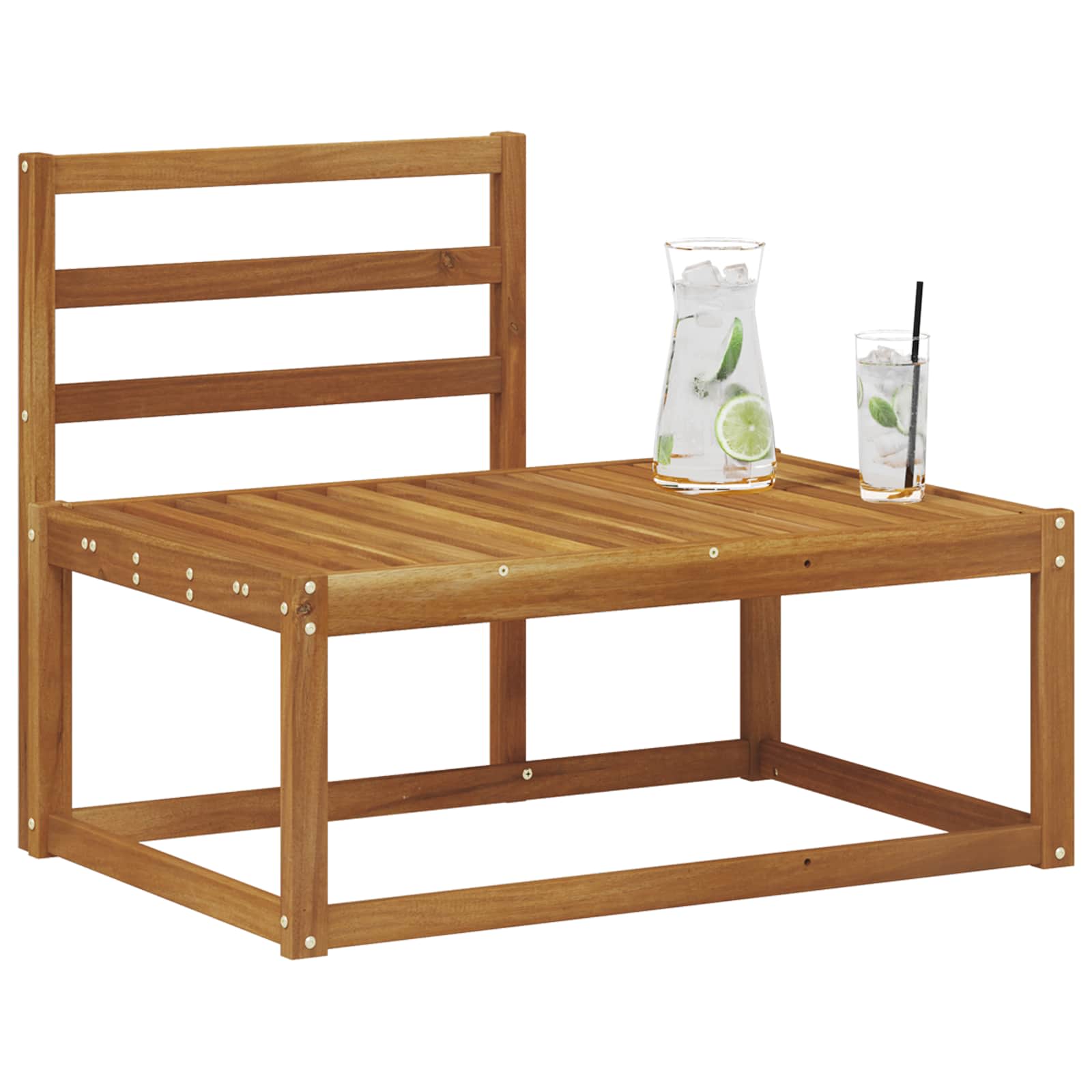 Zunanji končni kavč Naravna 91 x 63 x 73 cm Masiven les akacije - slika 3