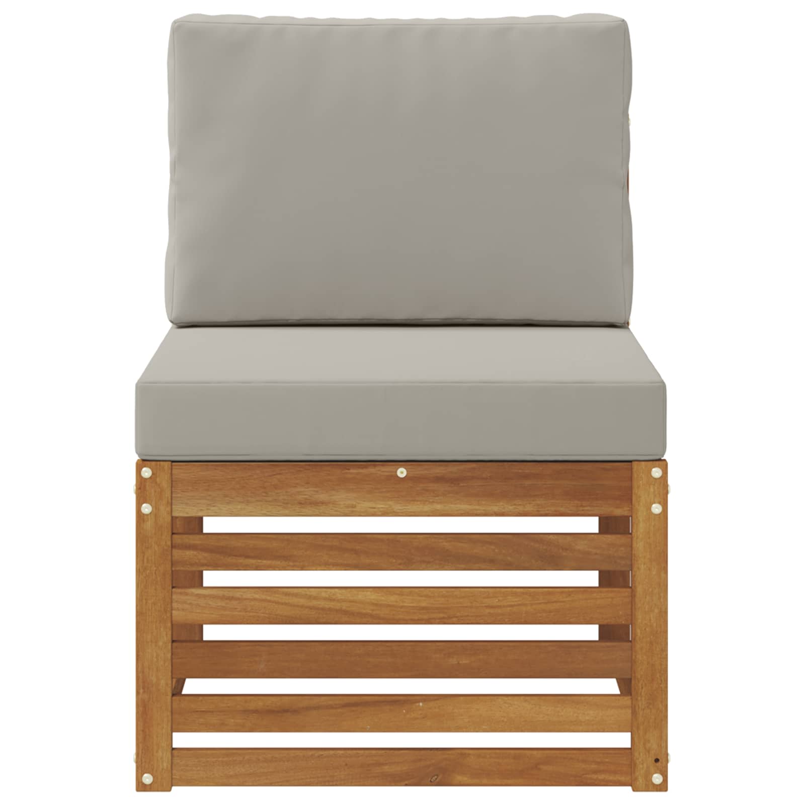 Srednji zunanji kavč Masiven les akacije Naravna - slika 3