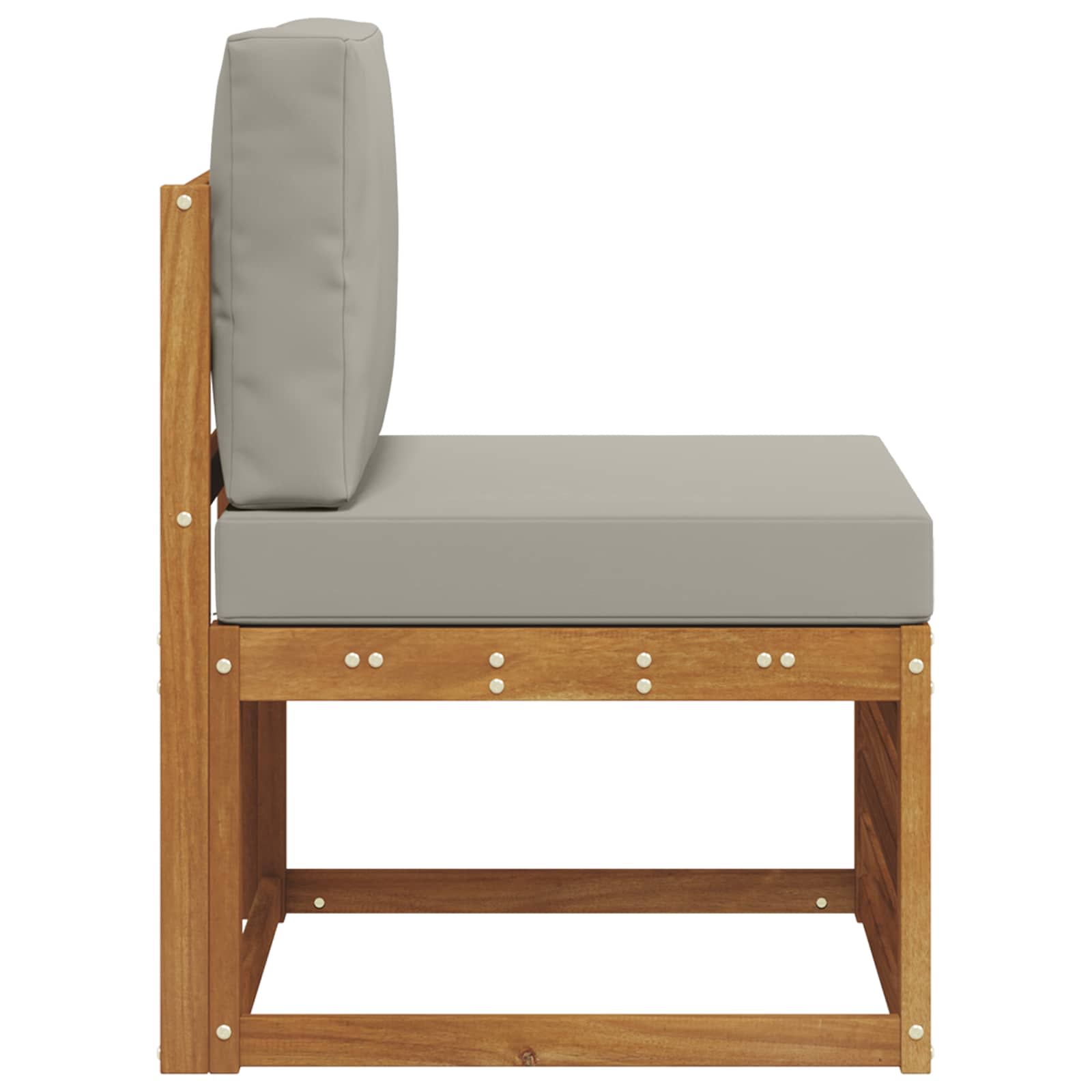 Srednji zunanji kavč Masiven les akacije Naravna - slika 4