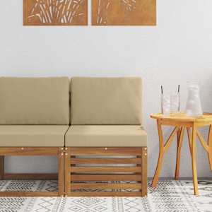 Srednji zunanji kavč Masiven les akacije Naravna