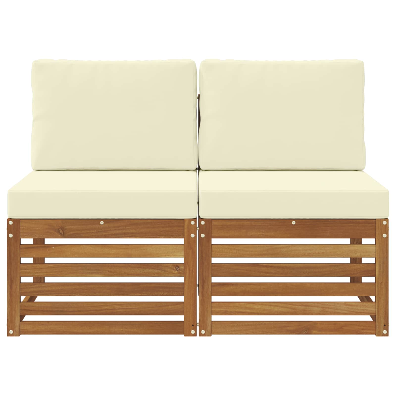 Thumbnail - vidaXL 2 Stück Outdoor Mittelsofa Massivholz Akazie Natur