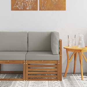 Zunanja kotna sedežna garnitura Masiven les akacije Naravna