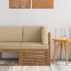 Zunanja kotna sedežna garnitura Masiven les akacije Naravna