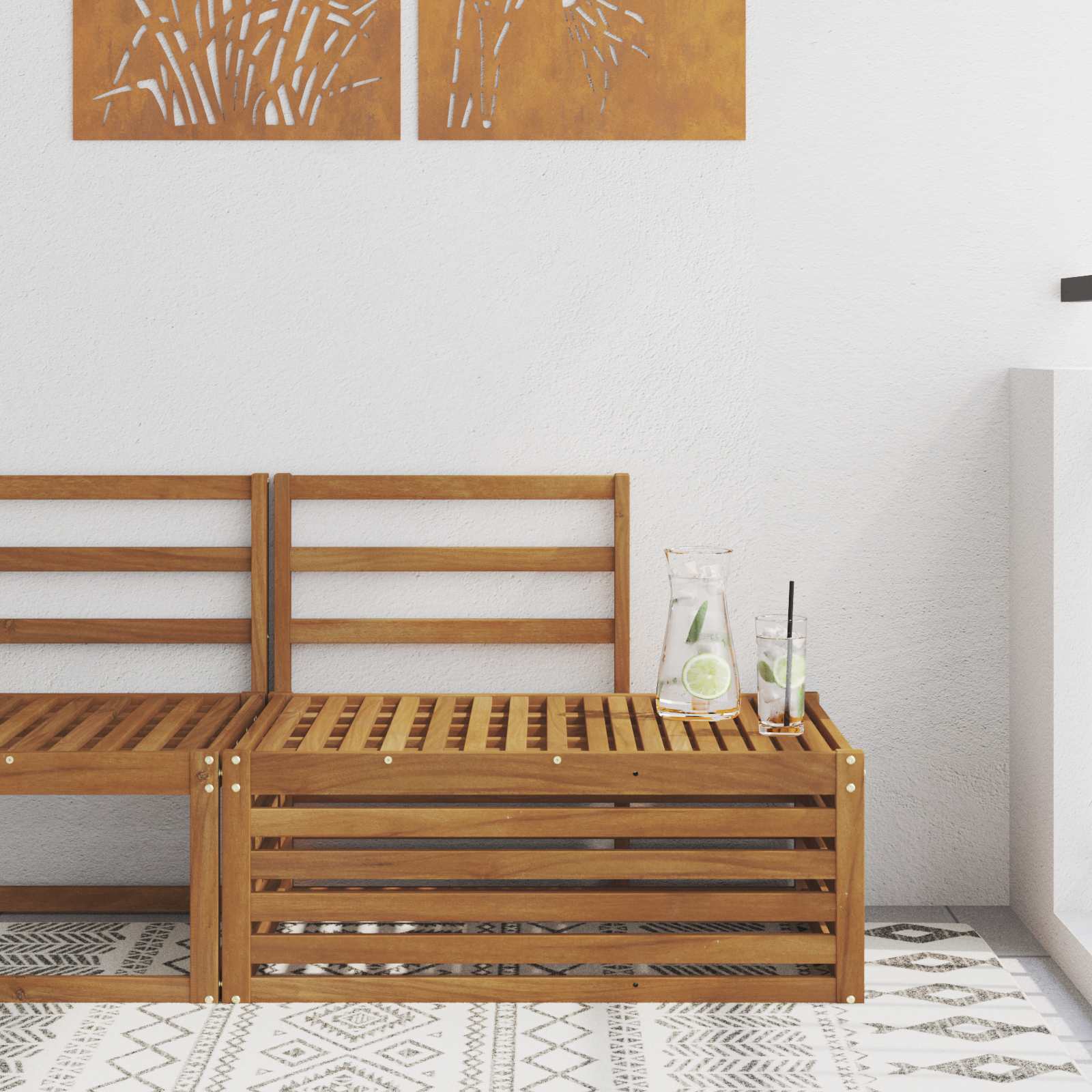 vidaXL Canapea de exterior natural 91 x 63 x 73 cm
