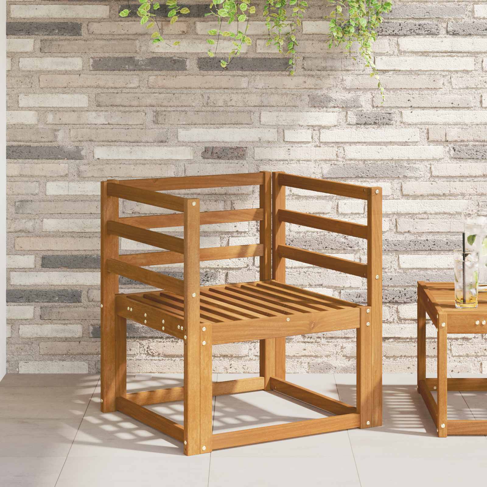 Armleuning 2 pcs Naturel 59 x 4 x 73 cm Massief Acaciahout image 1