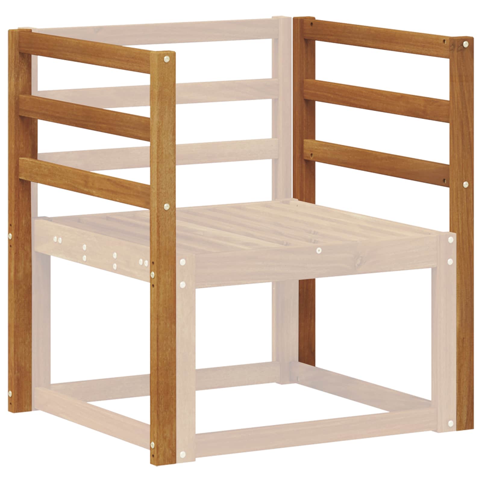 Armleuning 2 pcs Naturel 59 x 4 x 73 cm Massief Acaciahout image 3