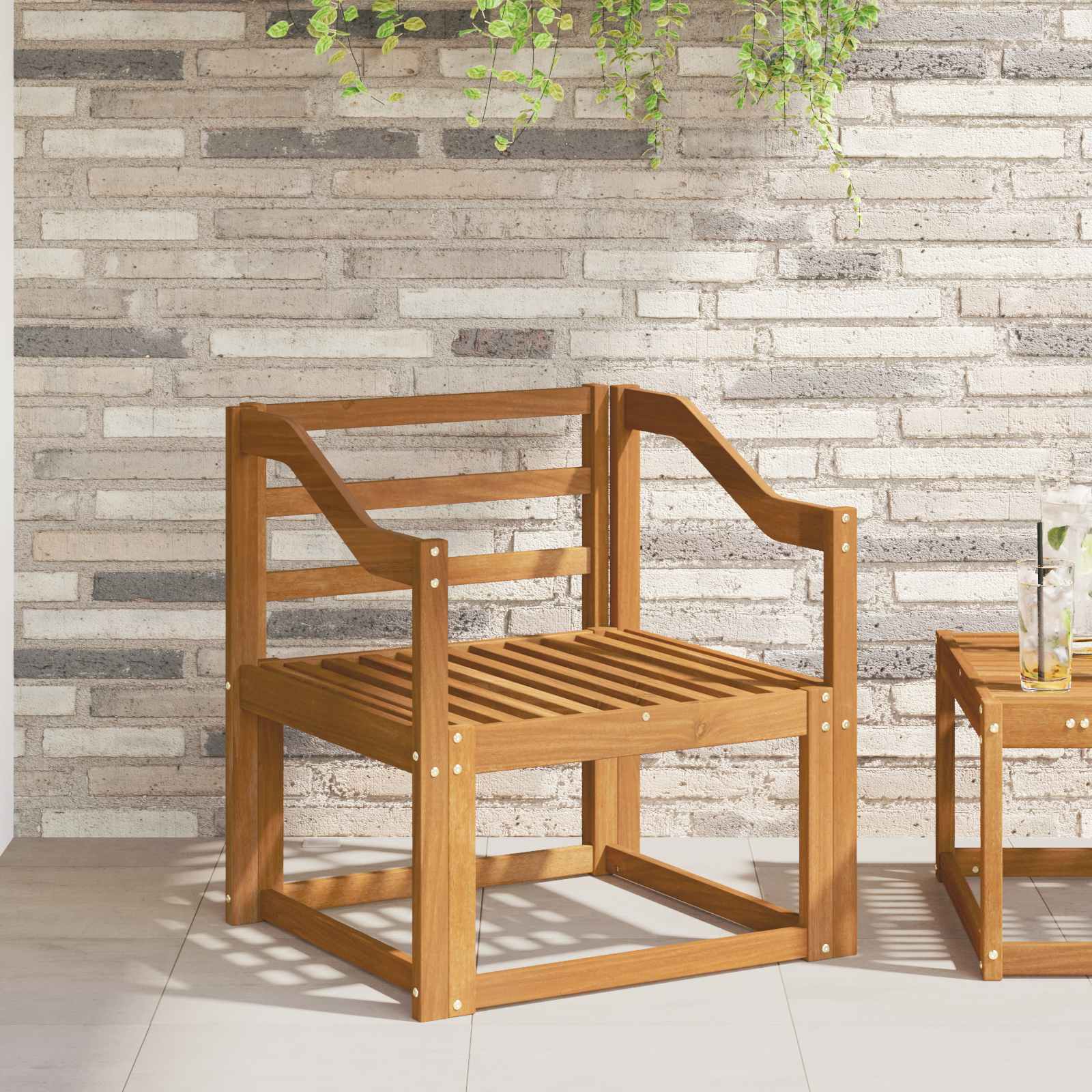 Armleuning 2 pcs Naturel 59 x 4 x 73 cm Massief Acaciahout image 1