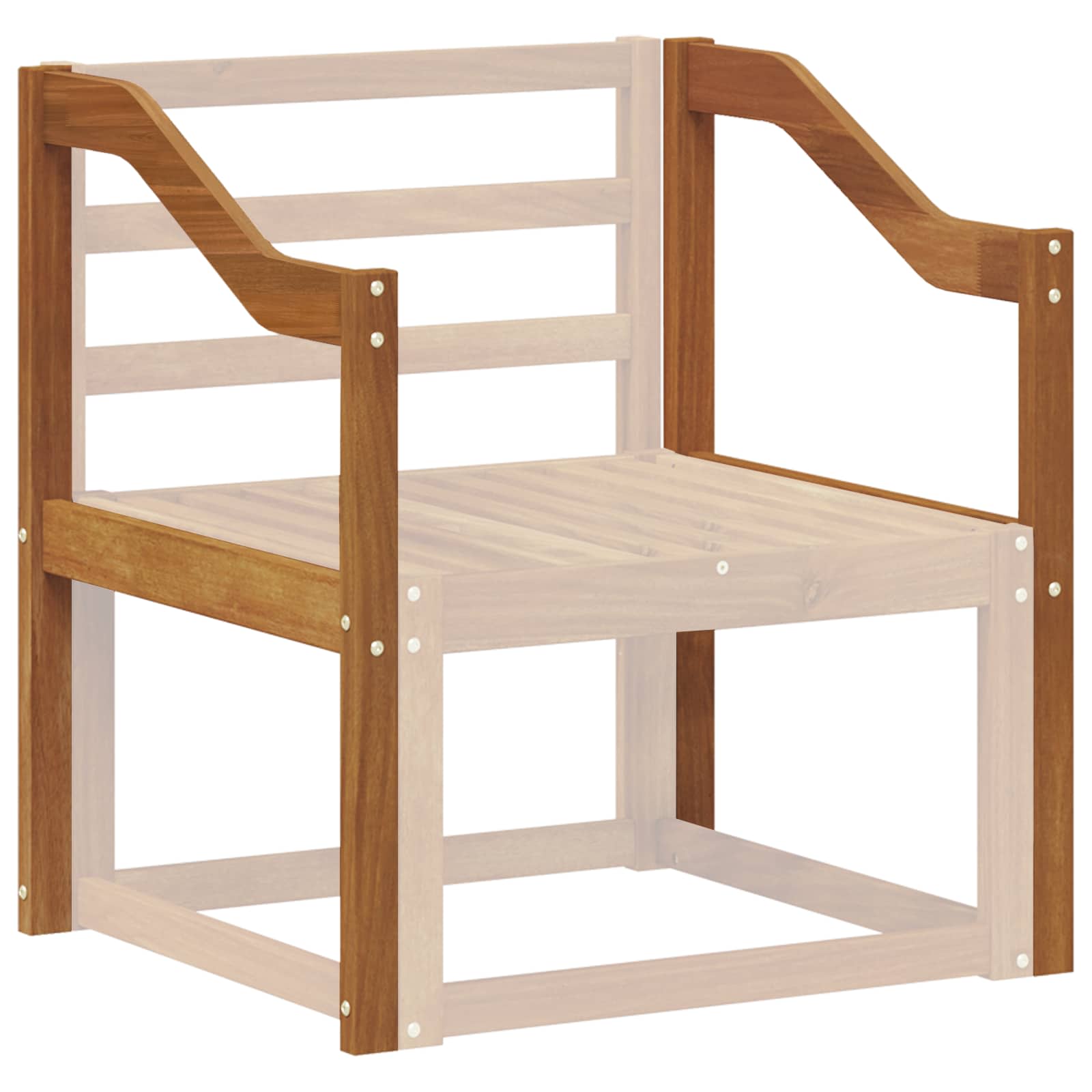 Armleuning 2 pcs Naturel 59 x 4 x 73 cm Massief Acaciahout image 3