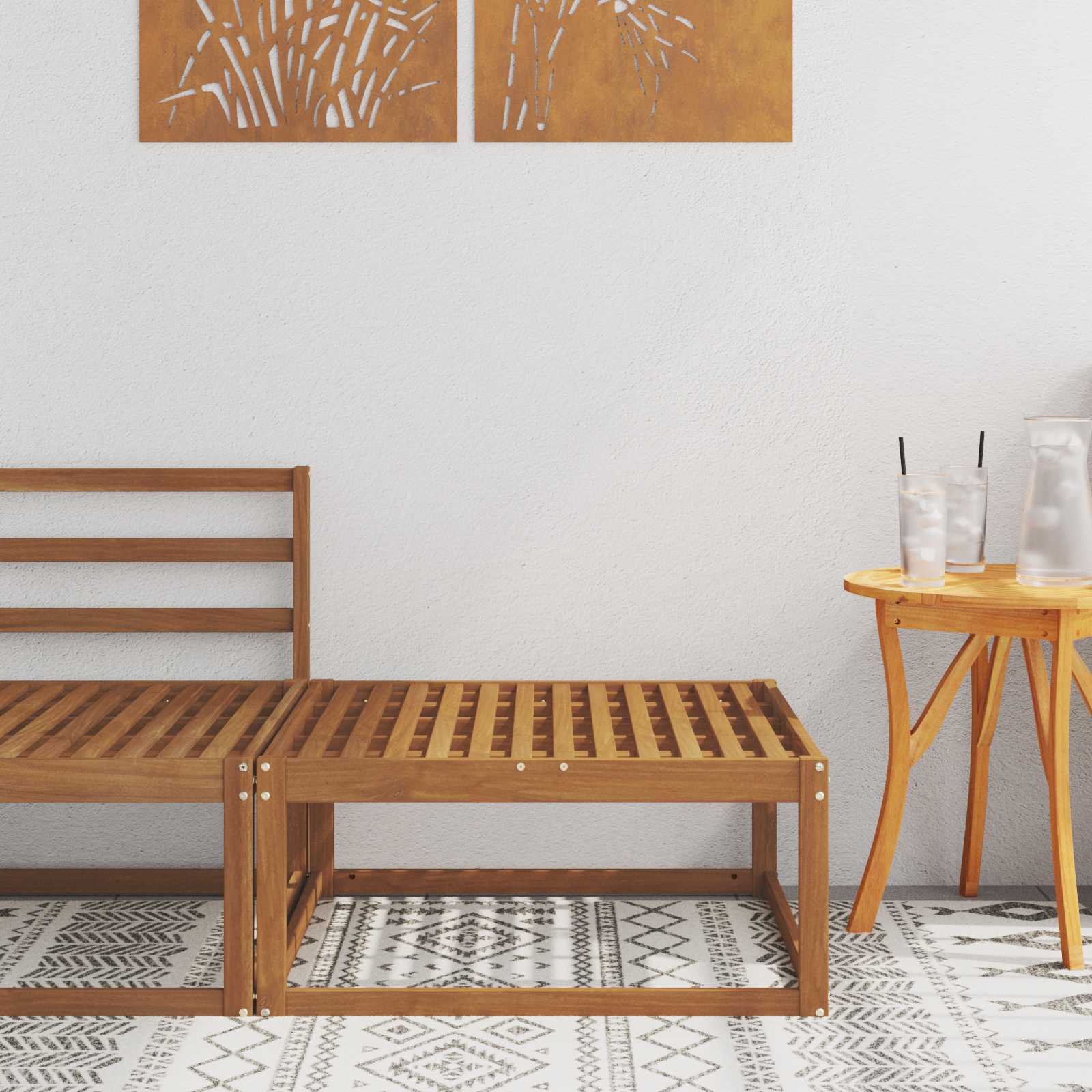 vidaXL Taburet pentru exterior natural 79 x 79 x 37 cm