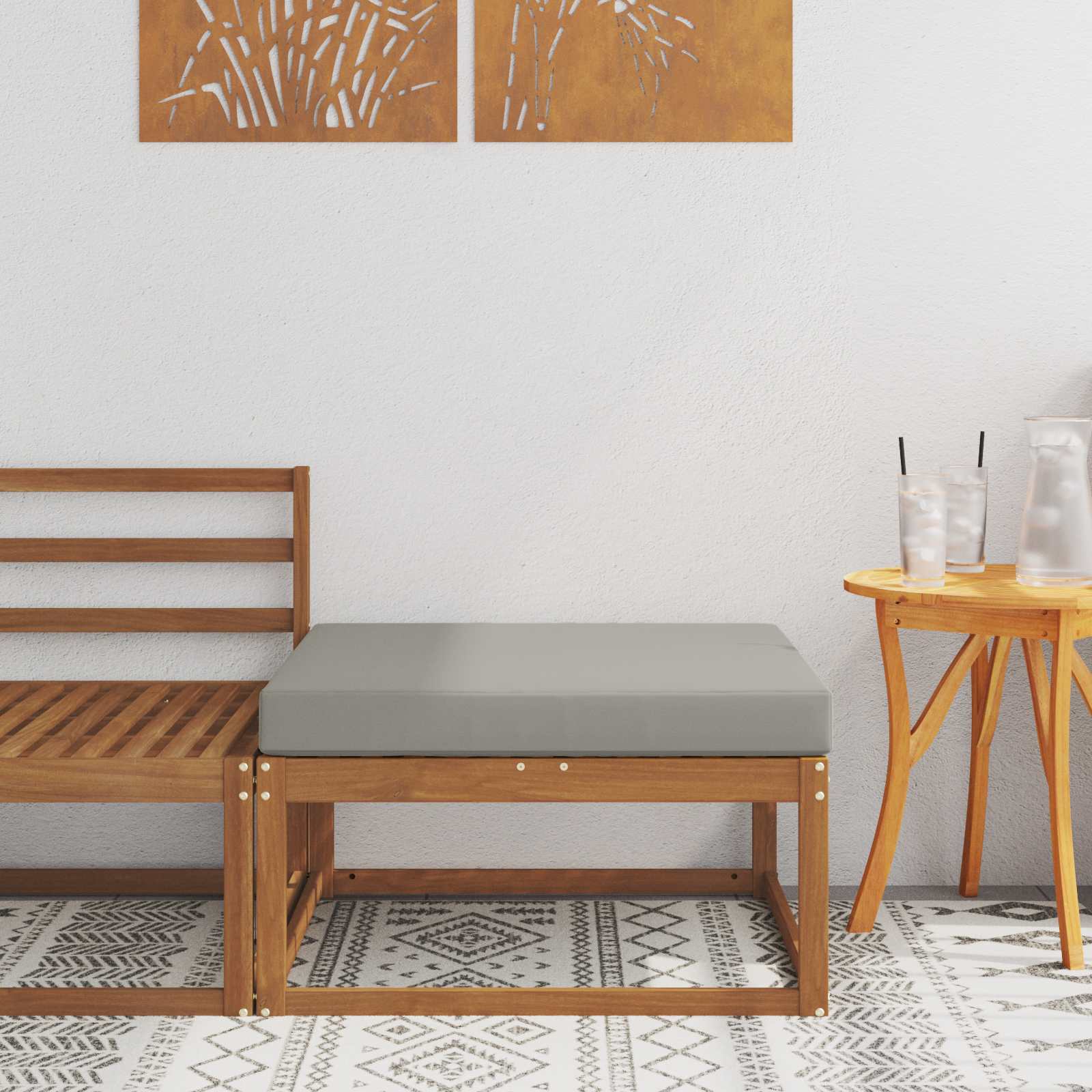 vidaXL Taburet pentru exterior natural