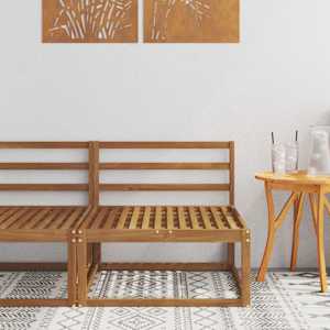 Srednji zunanji kavč Masiven les akacije Naravna