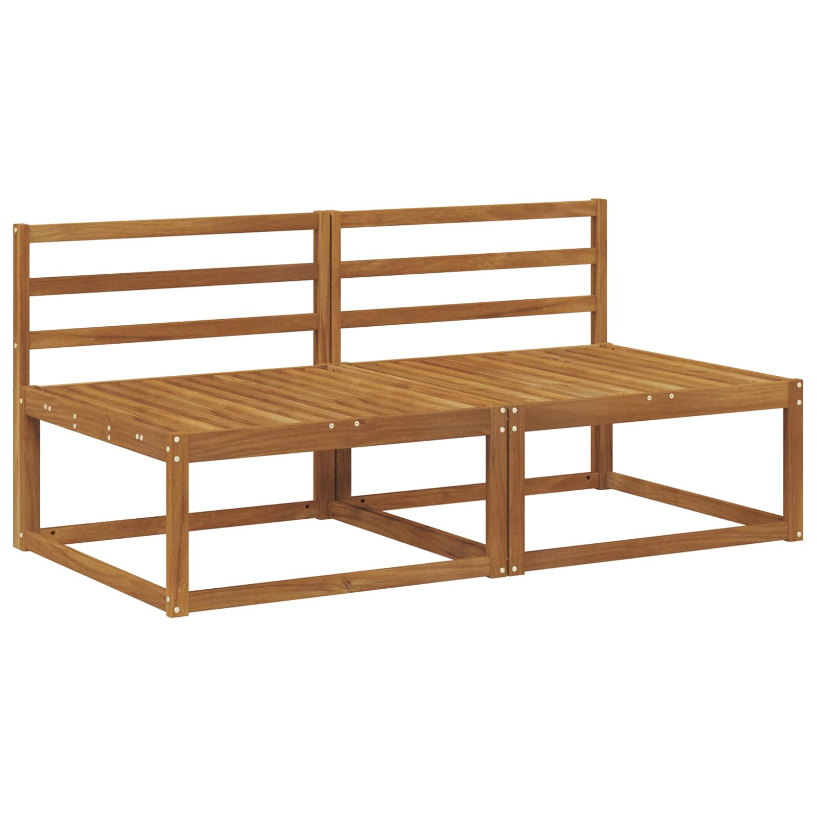 2 Stuk Buiten Midden Sofa Massief Acaciahout Naturel image 2