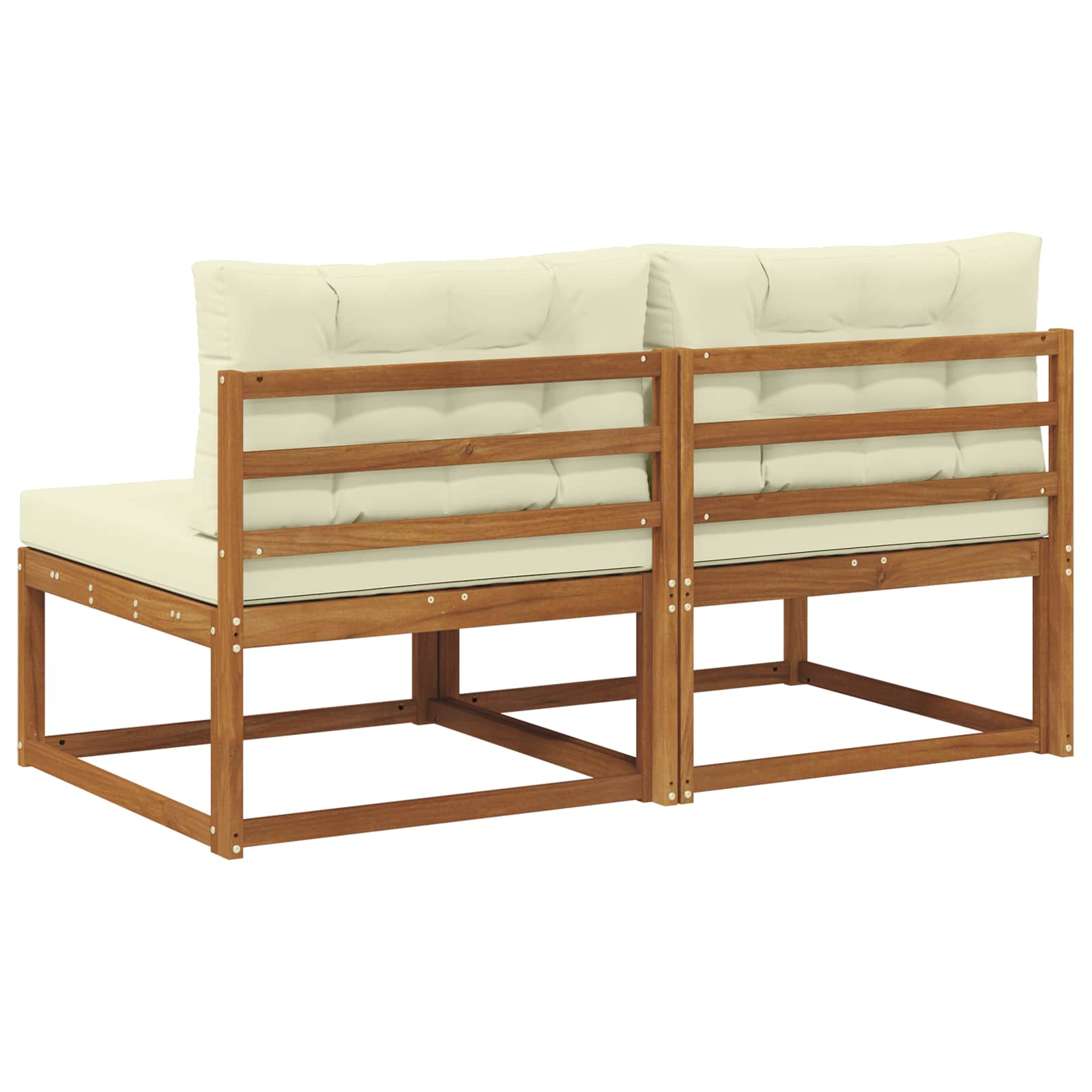 Buiten Midden Sofa met kussen 2 Stuk Naturel Massief Acaciahout image 5