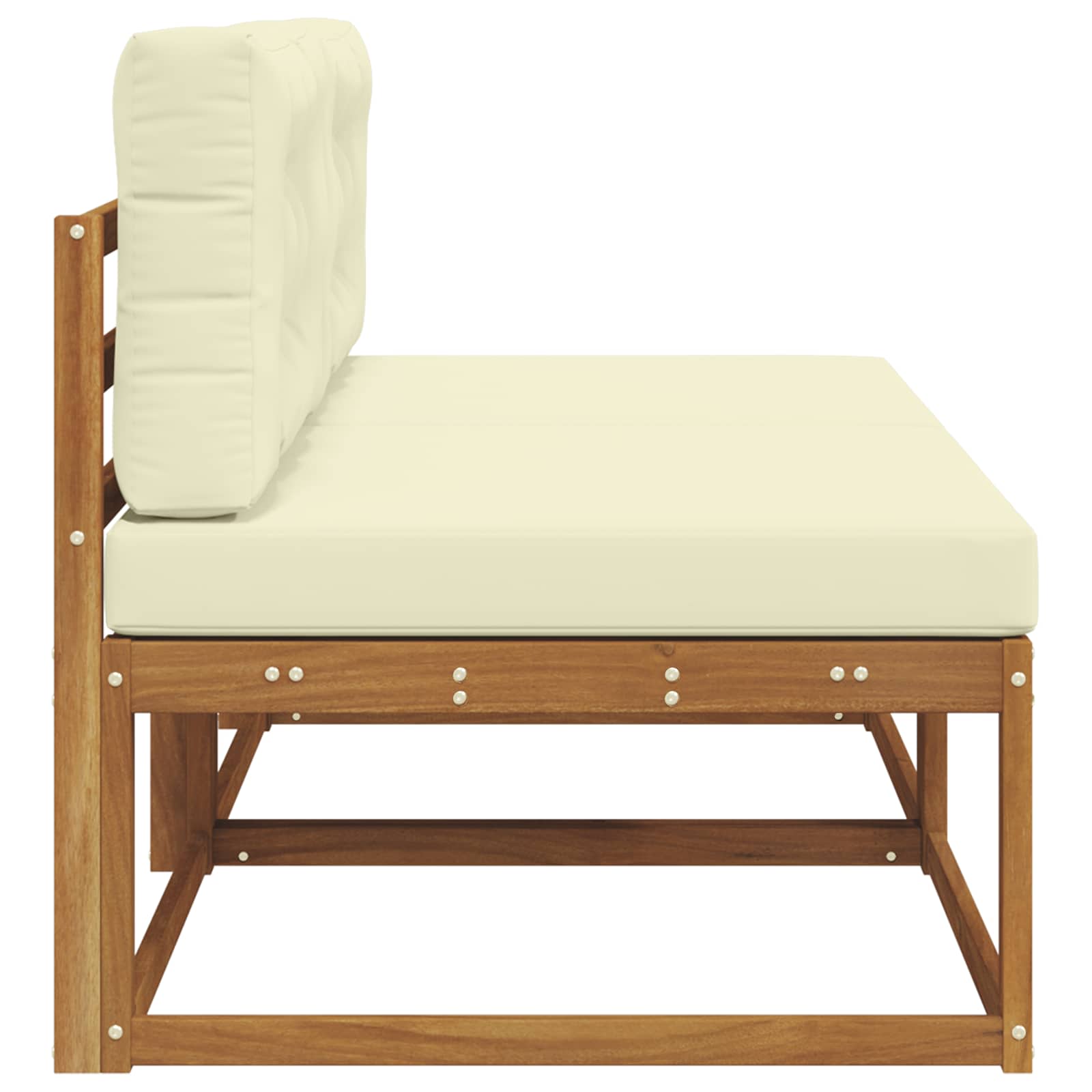 Buiten Midden Sofa met kussen 2 Stuk Naturel Massief Acaciahout image 4