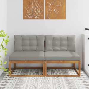 Srednji zunanji kavč 2 Kos Naravna Masiven les akacije