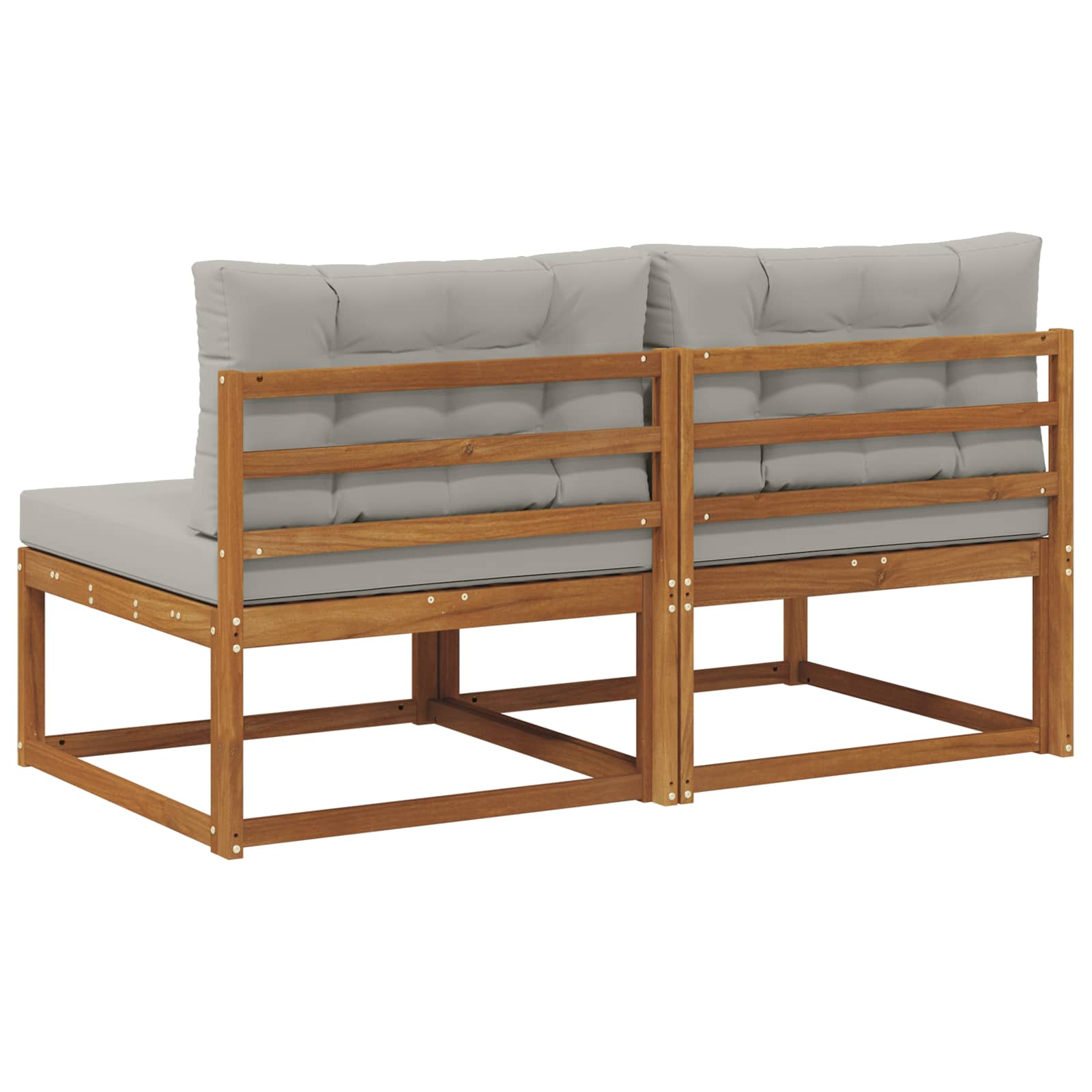 Buiten Midden Sofa met kussen 2 Stuk Naturel Massief Acaciahout image 5