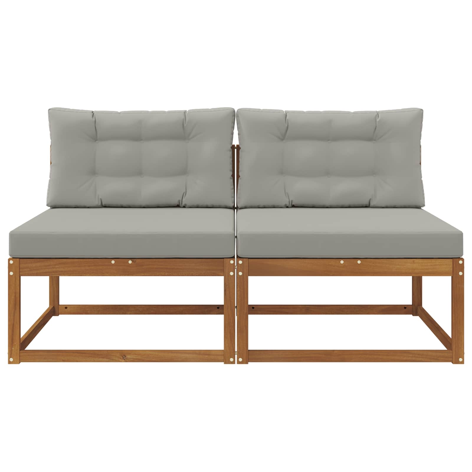 Buiten Midden Sofa met kussen 2 Stuk Naturel Massief Acaciahout image 3