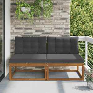 Srednji zunanji kavč 2 Kos Naravna Masiven les akacije