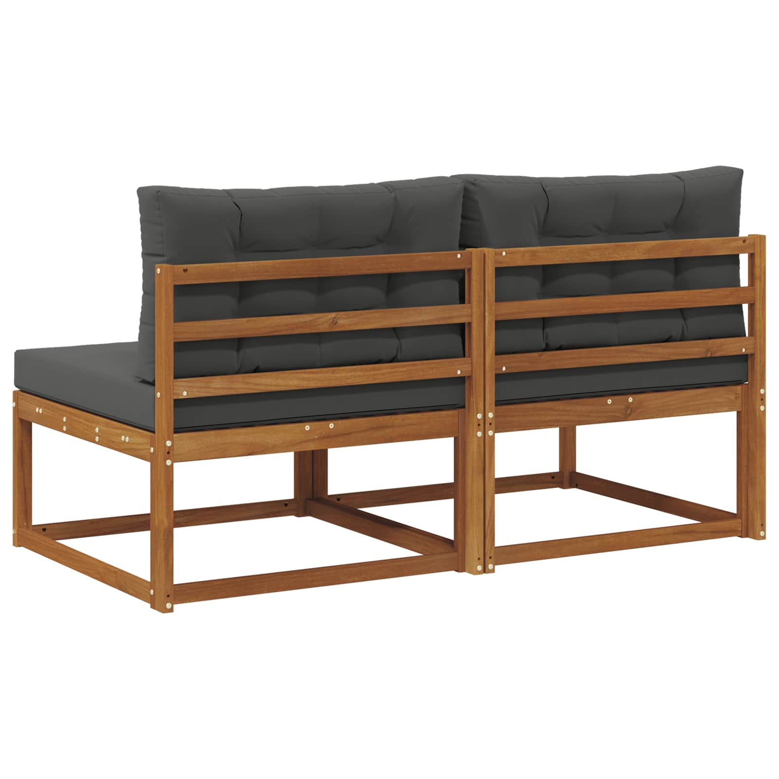 Buiten Midden Sofa met kussen 2 Stuk Naturel Massief Acaciahout image 5