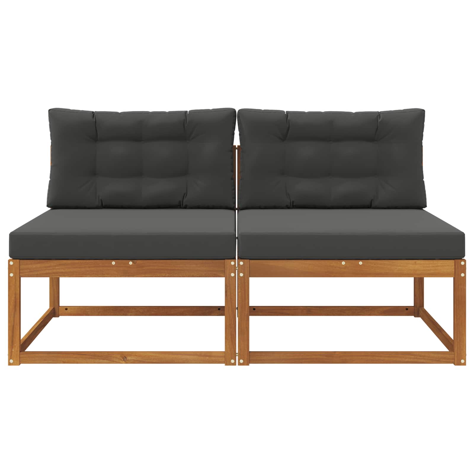 Buiten Midden Sofa met kussen 2 Stuk Naturel Massief Acaciahout image 3